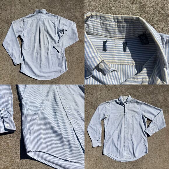 Vtg Land's End Shirt Bundle Men Size Large Cotton Collar Button Down Long Sleeve - Picture 3 of 3